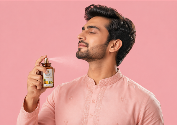 model using belvran perfume